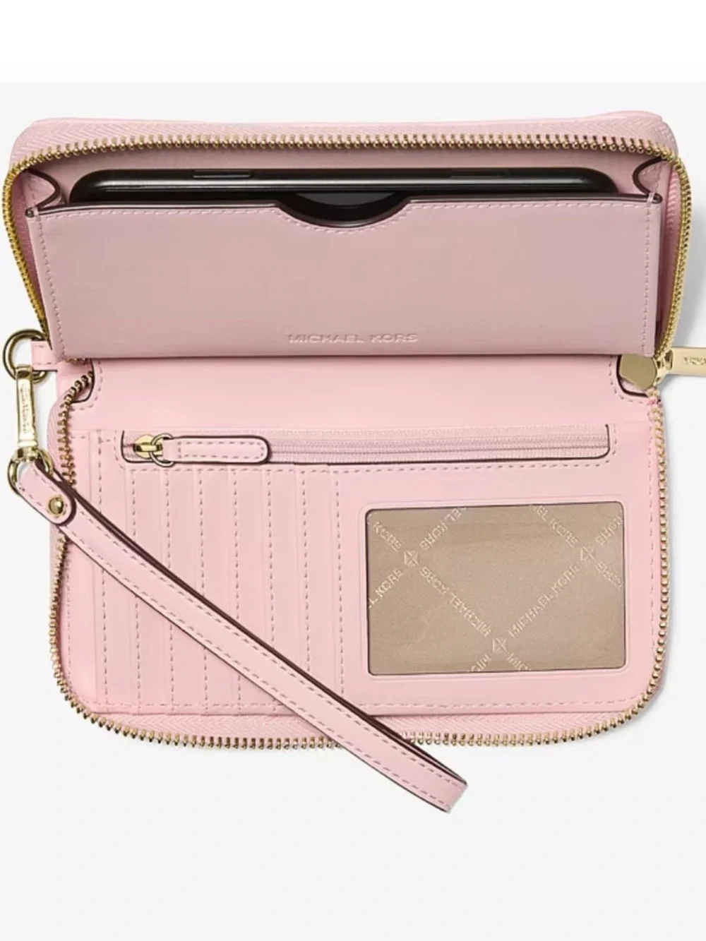 MICHAEL KORS Jet Set Large Heart Embroidered Smartphone Multifunction Wallet